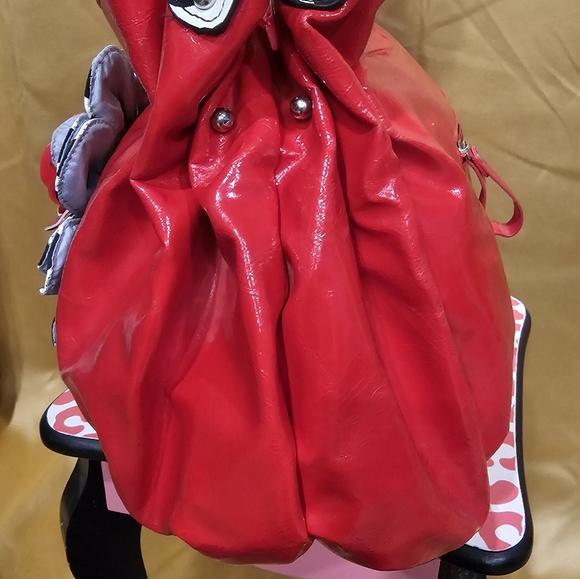 C Nos LG Purse/ Handbag Red with Polka Dots and Rhinestone Bling No tags - Picture 11 of 17